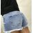 ŠATKY ŠORTKY RIFLOVÉ DÁMSKE (XS-XL) M.SARA MSR20G3601/DR L modrá