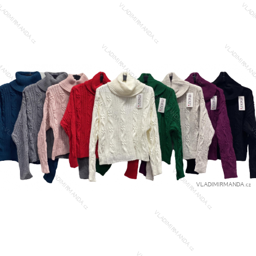 Sveter pletený s rolákom dámsky (M/L ONE SIZE) TALIANSKA MODA IMC22919