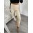 Legíny koženkové dlhé dámske (S/ML/XL) TURECKÁ MÓDA TMWL223870-1/DR béžová svetlá M / L
