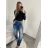 Nohavice Rifle jeans baggy nízky sed dámske (36) TALIANSKA MóDA IM522H152B/DR 36 farba na modelke
