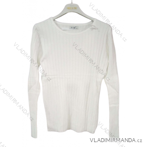 Sveter úpletový dlhý rukáv dámsky (S/M, M/L) TURECKÁ MÓDA MA722PM9749