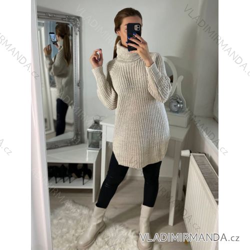 Sveter predĺžený s rolákom dlhý rukáv dámsky (S/M/L ONE SIZE) TALIANSKA MÓDA IM322394