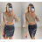 Top croptop trblietavý s flitrami dlhý rukáv dámsky (S/M ONE SIZE) TALIANSKA MÓDA IMPBB22O5200