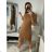 Šaty pletené dlouhý rukáv dámské (S/M/L ONE SIZE) ITALSKÁ MÓDA IMD222027