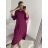 Šaty dlouhé maxi košilové dlouhý rukáv dámské (S/M/L ONE SIZE) ITALSKá MóDA IM4221031/DR M / L staroružová