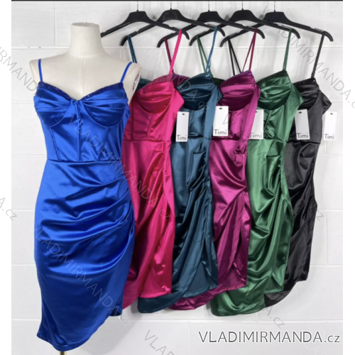 Šaty elegantné na ramienka dámske (S/M ONE SIZE) TALIANSKA MÓDA IMPBB22B23142