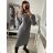 Šaty úpletové dlhý rukáv dámske (S/M ONE SIZE) TALIANSKA MÓDA IMWAA22100/DR S/M čierna