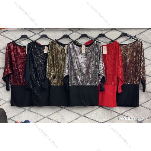 Šaty elegantné trblietavé dlhý rukáv dámske (S/M ONE SIZE) TALIANSKA MÓDA IMWDD223950