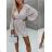 Šaty elegantné trblietavé dlhý rukáv dámske (S/M ONE SIZE) TALIANSKA MÓDA IMWE223968