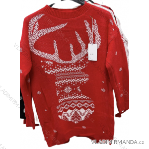 Šaty pletené/sveter predĺžený dlhý rukáv dámsky vianočný (S/M ONE SIZE) TALIANSKA MÓDA IMM22vn22931