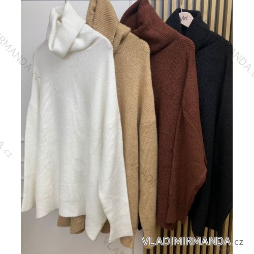 Sveter oversize s rolákom dlhý rukáv dámsky (S/M/L ONE SIZE) TALIANSKA MÓDA IMLLR225000