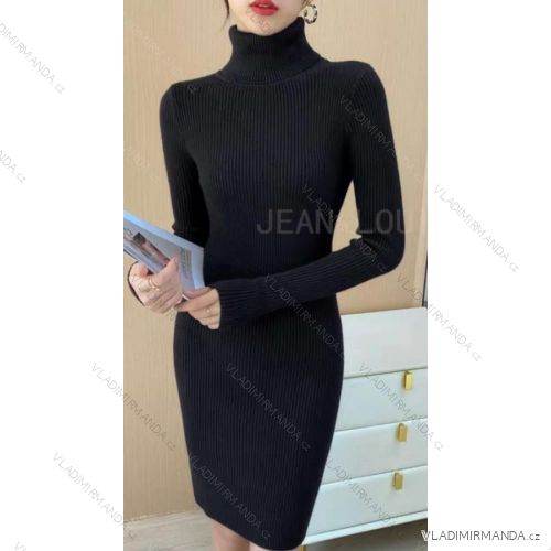 Šaty úpletové s rolákom dlhý rukáv dámske (S/M ONE SIZE) TALIANSKA MóDA IMM22fd51779