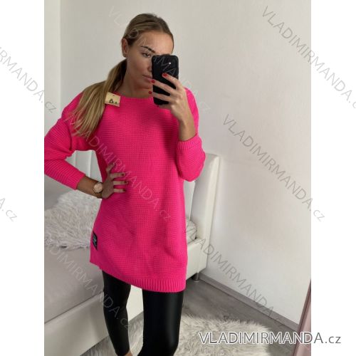 Šaty pletené dlhý rukáv dámske (S/M/L ONE SIZE) TALIANSKA MóDA IM4221287