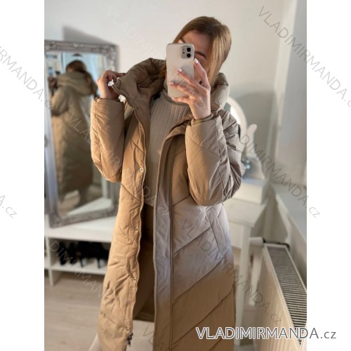 Kabát zimný dámsky (S-2XL) POLSKÁ MÓDA AG3-223030-BEIGE/DR 2XL béžová