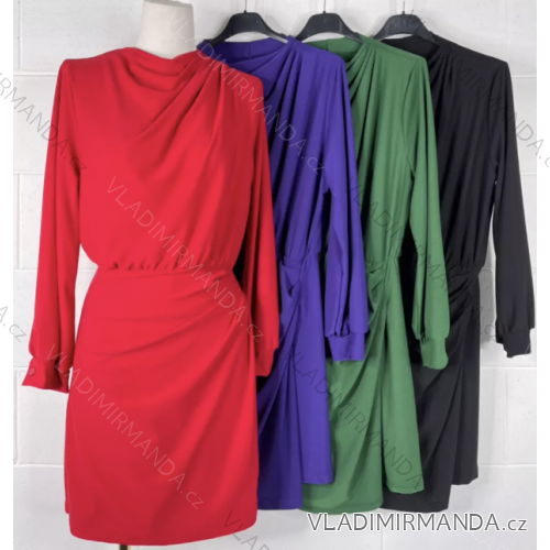 Šaty elegantný dlhý rukáv dámske (S/M ONE SIZE) TALIANSKA MÓDA IMPBB221398f