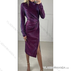 Šaty elegantné trblietavé dlhý rukáv dámske (S/M ONE SIZE) TALIANSKA MÓDA IMPBB221100fA