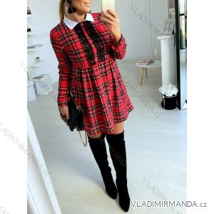 Šaty elegantný dlhý rukáv dámske vianočné (S/M ONE SIZE) TALIANSKA MÓDA IMM22MS5522