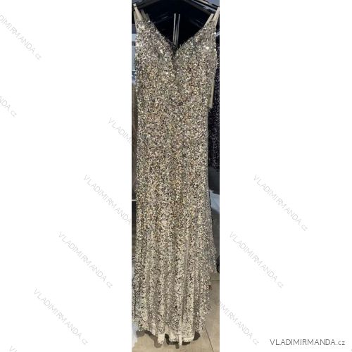 Šaty elegantné trblietavé s flitrami na ramienka dámske (S/M ONE SIZE) TALIANSKA MÓDA IMM22ls20407