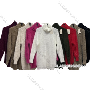 Šaty pletené/sveter predĺžený s rolákom dlhý rukáv dámske (S/M ONE SIZE) TALIANSKA MóDA IMC22973