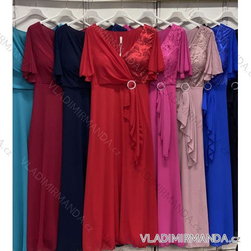 Šaty elegantný krátky rukáv dámske (S/M ONE SIZE) TALIANSKA MóDA IMC2978