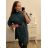 Košeľa predĺžená/šaty košeľové s opaskom dlhý rukáv dámske nadrozmer (XL/2XL ONE SIZE) TALIANSKA MÓDA IMPBB222713DS