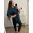 Košeľa predĺžená/šaty košeľové s opaskom dlhý rukáv dámske nadrozmer (XL/2XL ONE SIZE) TALIANSKA MÓDA IMPBB222713DS/DR XL/2XL biela