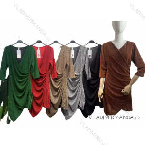 Šaty elegantný dlhý rukáv dámske (S/M ONE SIZE) TALIANSKA MÓDA IMPLI225199