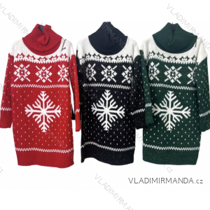 Šaty pletené s rolákom dlhý rukáv dámsky vianočný (S/M ONE SIZE) TALIANSKA MÓDA IMPLM2255880