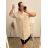 Košeľa predĺžená/šaty košeľové s opaskom dlhý rukáv dámske nadrozmer (XL/2XL ONE SIZE) TALIANSKA MÓDA IMPBB222713DS