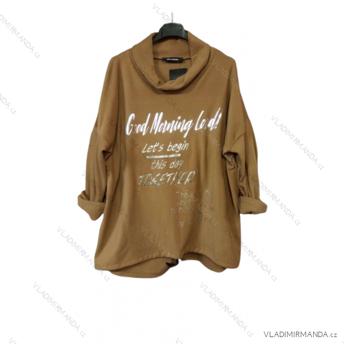 Mikina zamatová s kapucňou dámska (L/XL ONE SIZE) TALIANSKA MÓDA IM422GOOD