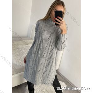 Šaty pletené dlhý rukáv dámske (L/2XL ONE SIZE) TALIANSKA MÓDA IMWAA223670