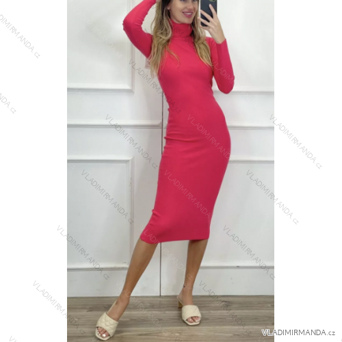 Šaty úpletové s rolákom dlhý rukáv dámske (S/M ONE SIZE) TALIANSKA MÓDA IMPDY22JR1325