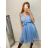 Šaty spoločenské elegantné krátke bez rukávov tilové dámske Nikol (S/M ONE SIZE) TALIANSKA MóDA IMM22305/DR