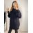 Sveter oversize predĺžený s rolákom dlhý rukáv dámsky (S/M/L ONE SIZE) TALIANSKA MÓDA IMWGS223723/DR M / L čierna