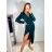 Šaty elegantný dlhý rukáv dámske (S/M ONE SIZE) TALIANSKA MÓDA IMWE223781