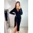 Šaty elegantný dlhý rukáv dámske (S/M ONE SIZE) TALIANSKA MÓDA IMWE223781/DR S/M čierna