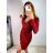 Šaty elegantné trblietavé s flitrami dlhý rukáv dámske (S/M ONE SIZE) TALIANSKA MóDA IMM22FL4539/DR S/M čierna