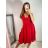 Šaty elegantné spoločenské na ramienka dámske (S/M ONE SIZE) TALIANSKA MÓDA IMPSH2480565 Čierna S/M