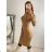 Šaty úpletové s rolákom dlhý rukáv dámske (S/M ONE SIZE) TALIANSKA MÓDA IMM22J51753