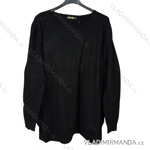 Sveter úpletový dlhý rukáv dámský (uni XL / 2XL) TALIANSKÁ MÓDA IM519JM-5802-18 čierna xl/2xl one size
