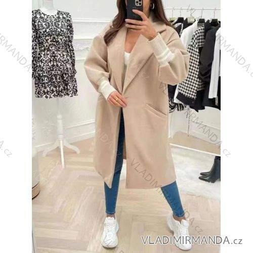 Kabát flaušový dlhý rukáv dámsky (S/M ONE SIZE) TALIANSKA MÓDA IMWE224030
