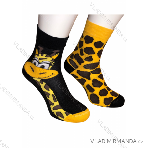 Ponožky kotníkové veselé žirafa slabé dětské (30/34) POLSKÁ MÓDA DPP22ZIRAFAM