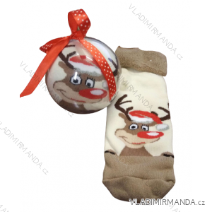 Ponožky Vianočné veselé darčekové balenie v guli teplej termo dámske sob (36-40) POĽSKÁ MODA DPP20071D