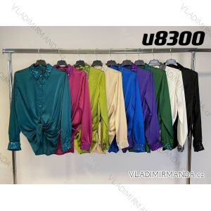 Košeľa trblietavá dlhý rukáv dámska (S/M ONE SIZE) TALIANSKA MÓDA IMM22UN8300