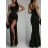 Šaty dlhé elegantné plesové na ramienka dámske (S/M ONE SIZE) TALIANSKA MÓDA IMWE223030