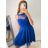 Šaty plesové elegantné na ramienka dámske (S/M ONE SIZE) TALIANSKA MóDA IM322303/UL S/M kráľovská modrá