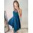 Šaty plesové elegantné na ramienka dámske (S/M ONE SIZE) TALIANSKA MóDA IM322303/UL S/M kráľovská modrá