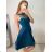 Šaty plesové elegantné na ramienka dámske (S/M ONE SIZE) TALIANSKA MóDA IM322303/UL S/M kráľovská modrá