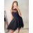 Šaty plesové elegantné na ramienka dámske (S/M ONE SIZE) TALIANSKA MóDA IM322303/UL S/M kráľovská modrá