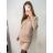 Šaty elegantný úpletové dlhý rukáv dámske (S/M ONE SIZE) FRANCÚZSKA MÓDA FMWKK22MCY03619/DU hnedá S/M